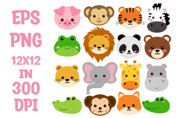 African Animal Faces Clipart Safari: A Designer's Toolkit