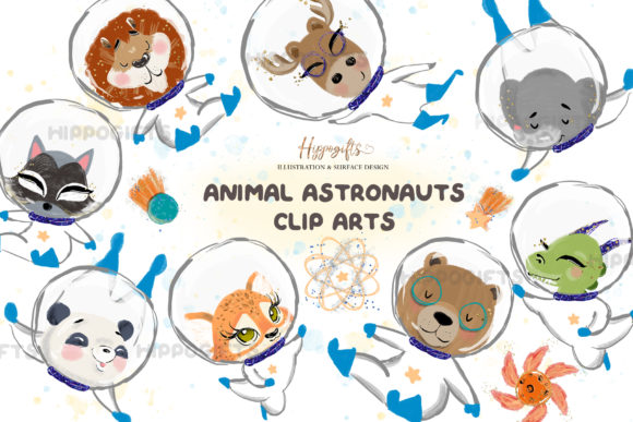 Animal Astronauts Cliparts: Cosmic Craft Designs