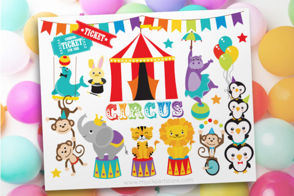 Animal Circus Clipart: Charming Graphics for Creative Projects