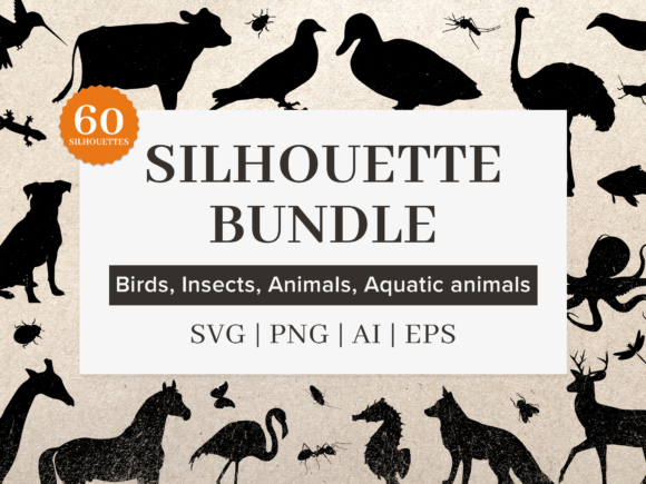 Animal Silhouette Bundle: 60 Shapes for Bold Projects