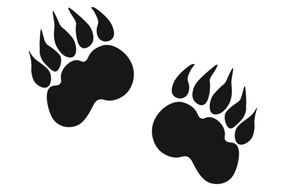 Bear Footprint Icon: Wild Animal Track L for Design