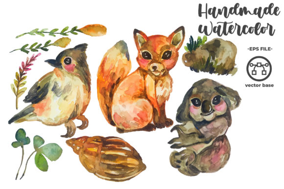 Bring Whimsy to Your Brand with Watercolor Cute Animal Elements