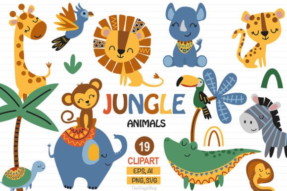 Jungle Animal Clipart Safari Clipart: Essential Design Assets