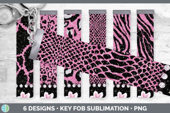 Pink Animal Print Key Fob: Wildly Creative Floral Sublimation Assets