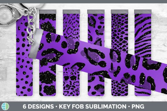 Purple Animal Print Key Fob Wristlet: Bold Design Assets