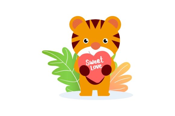Valentine Happy Animal Holding Heart: A Playful Design Asset for Your Projects