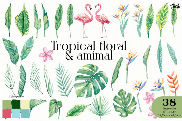 Watercolor Tropical Floral Animal Png: A Designer's Paradise